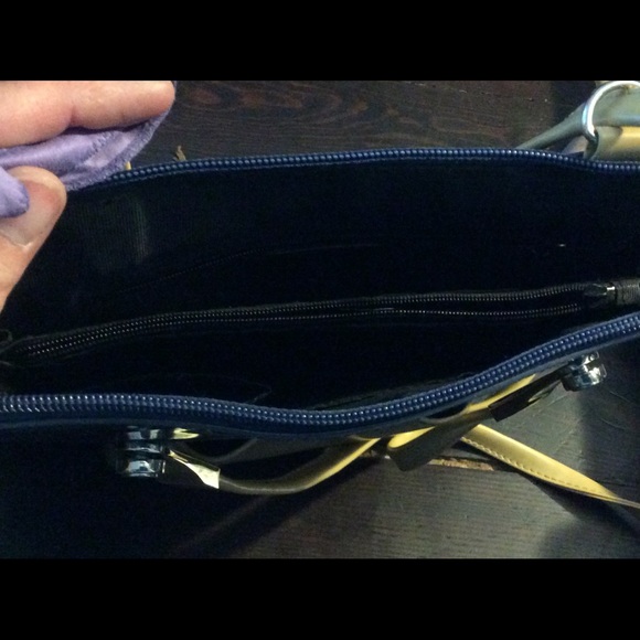 Blue and Beige Beijo Shoulder Bag - Picture 2 of 3